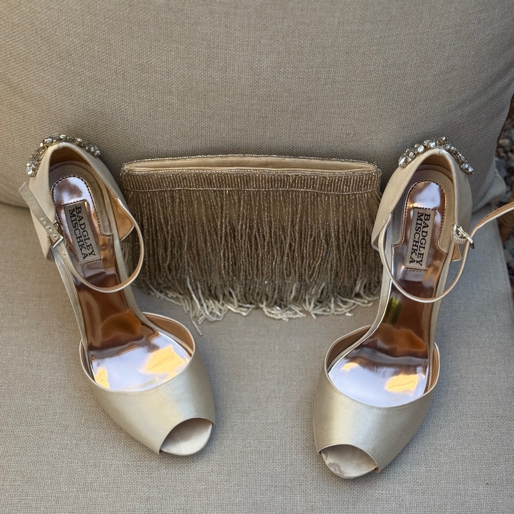 Designer Bridal bundle, shoe and clutch
